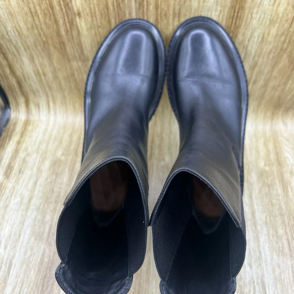 Tory Burch Benton Pull On Chelsea Boots Women's 9.5‎ Black Leather Tall Platform